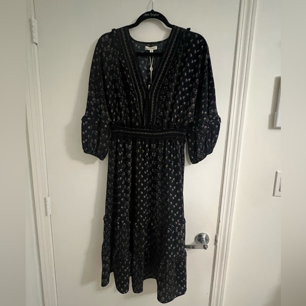 Max Studio Dress Black with Florals